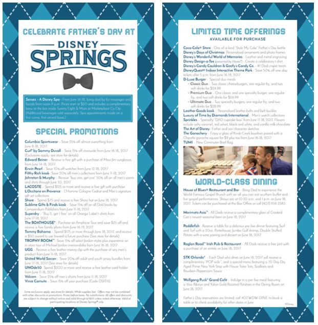 Celebrate Father’s Day at Disney Springs with Special Experiences, Gifts and Restaurant Menus